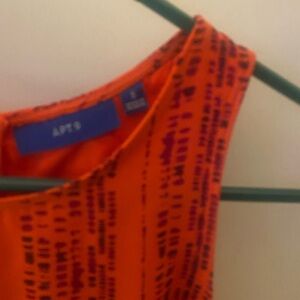 Above knee orange and purple dress